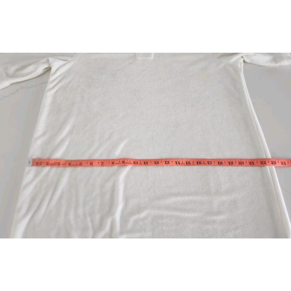 Barefoot Dreams Women Cozy Terry Placket Dolman Sleeve Midi Caftan SeaSalt/Cream - Picture 6 of 8